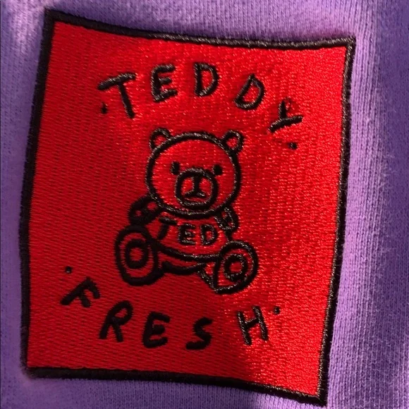 Teddy Fresh Colorblock Hoodie Sweatshirt mint, pink, violet and chartreuse szM - Picture 3 of 10